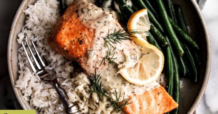 Oceanic Elegance: Savor the Delight of Wild-Caught Salmon with Zesty Lemon Dill Sauce Recipe