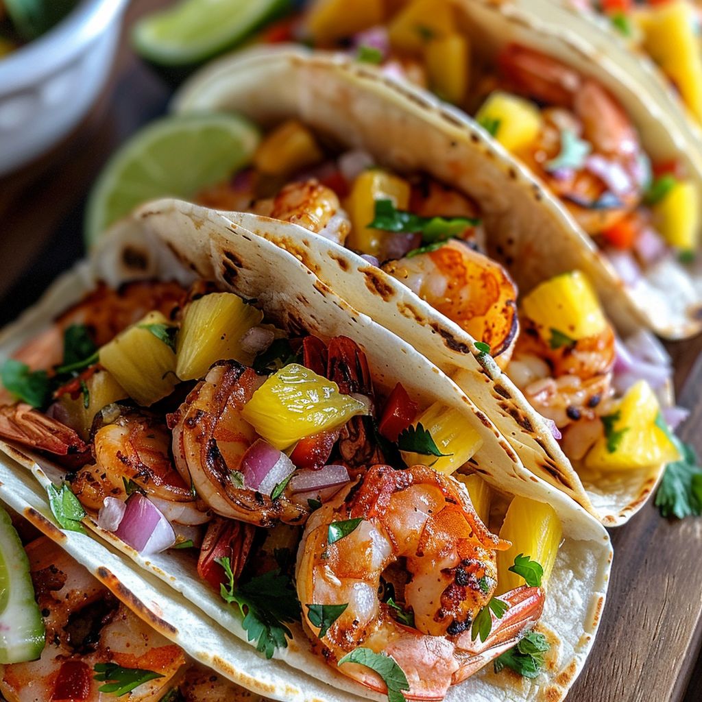 Grilled shrimp tacos with pineapple salsa