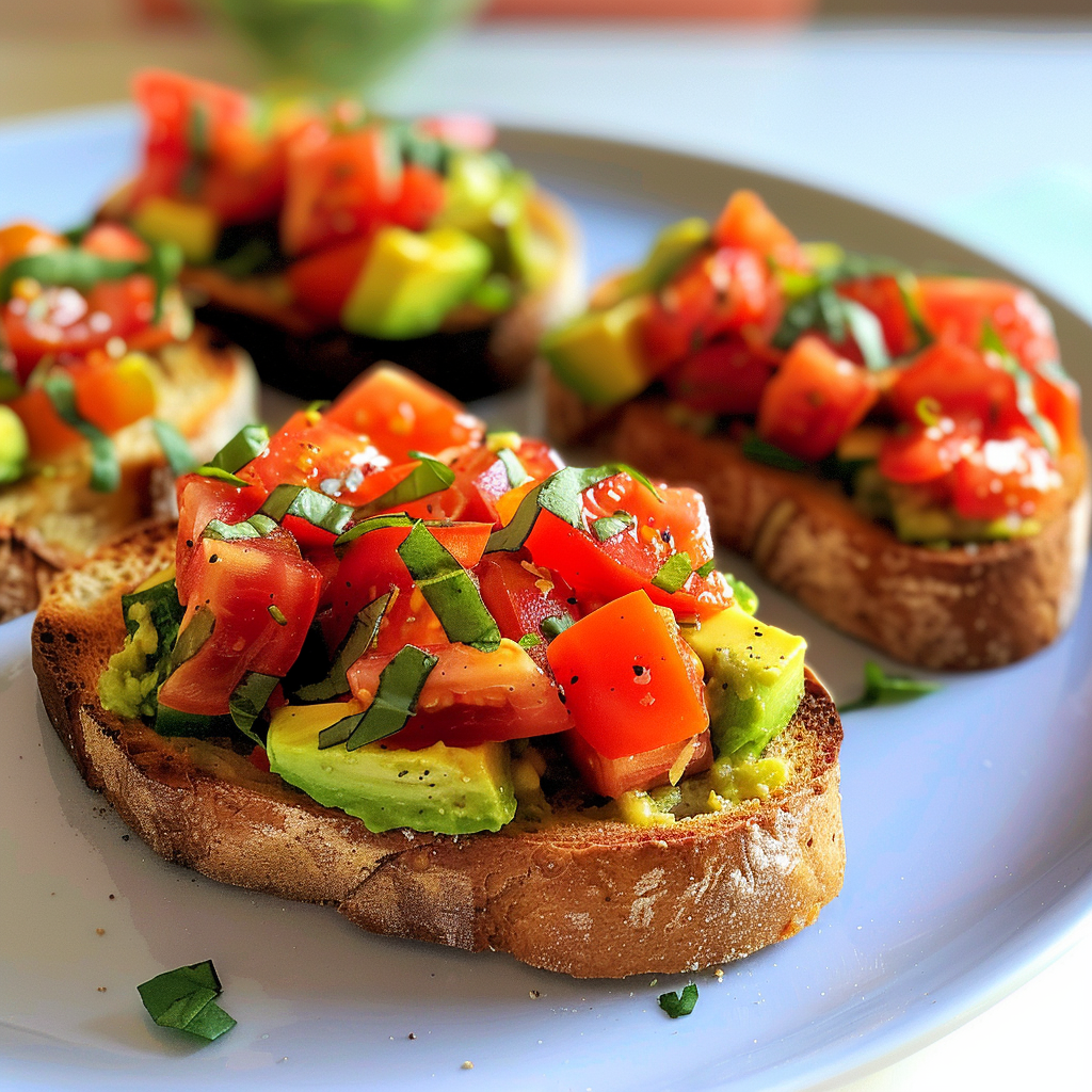 Fresh Tomato Avocado Bruschetta