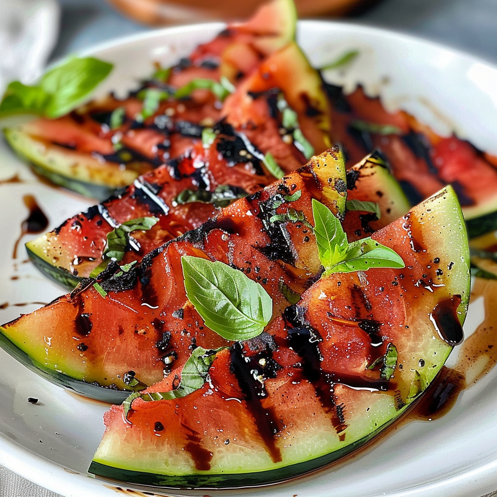 Grilled Watermelon Steaks with Balsamic Glaze