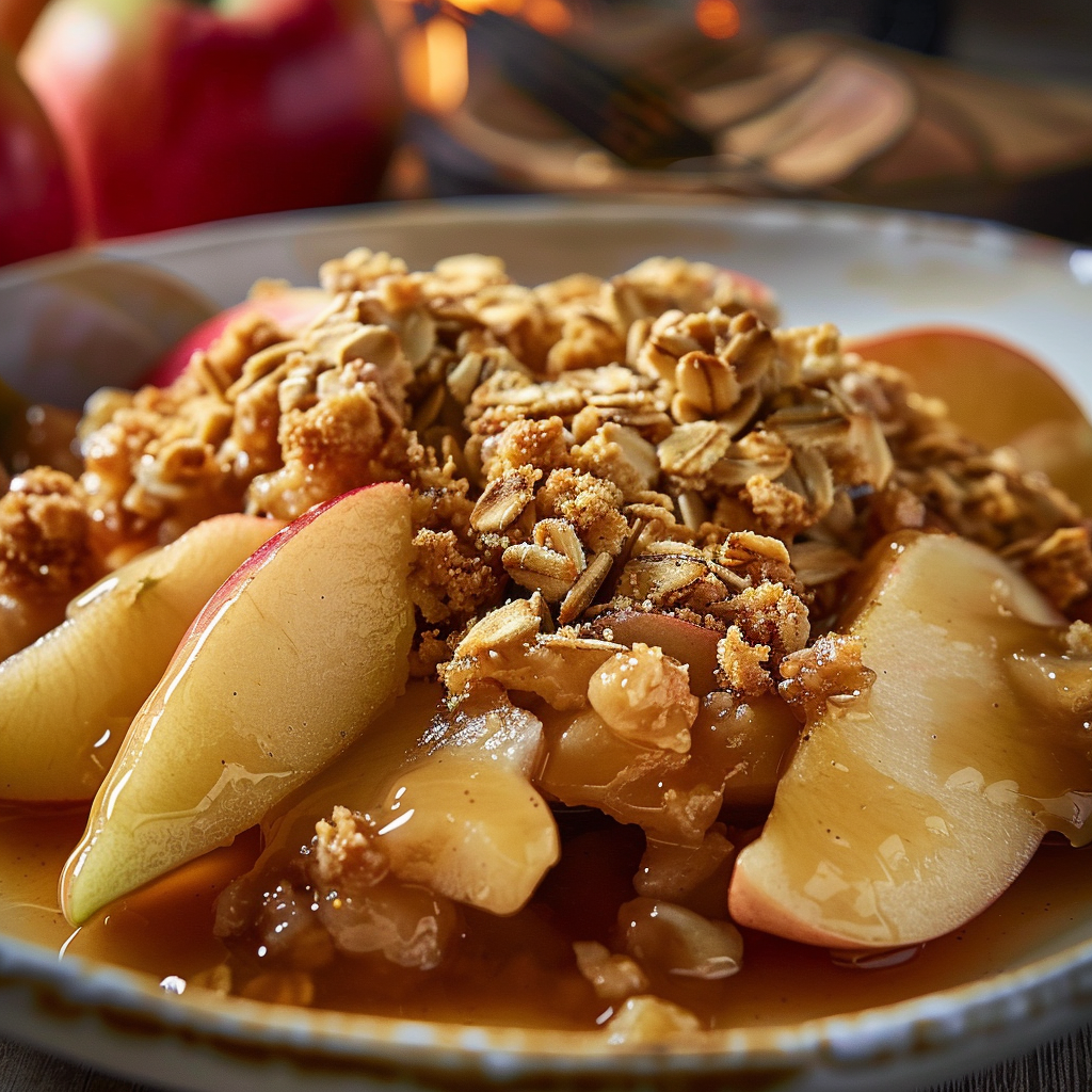 Homemade Apple Crisp with Oat Topping