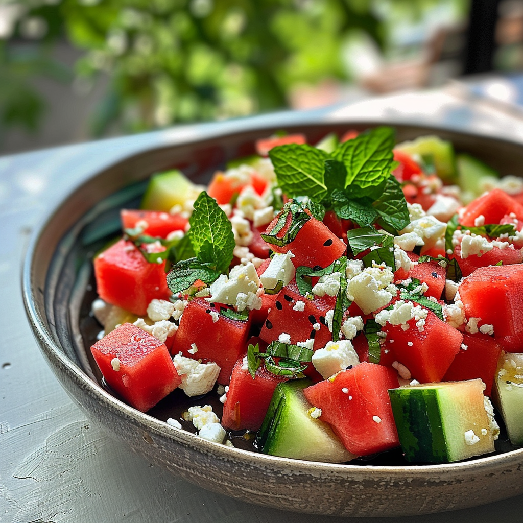 Refreshing Watermelon Salad with Feta and Mint